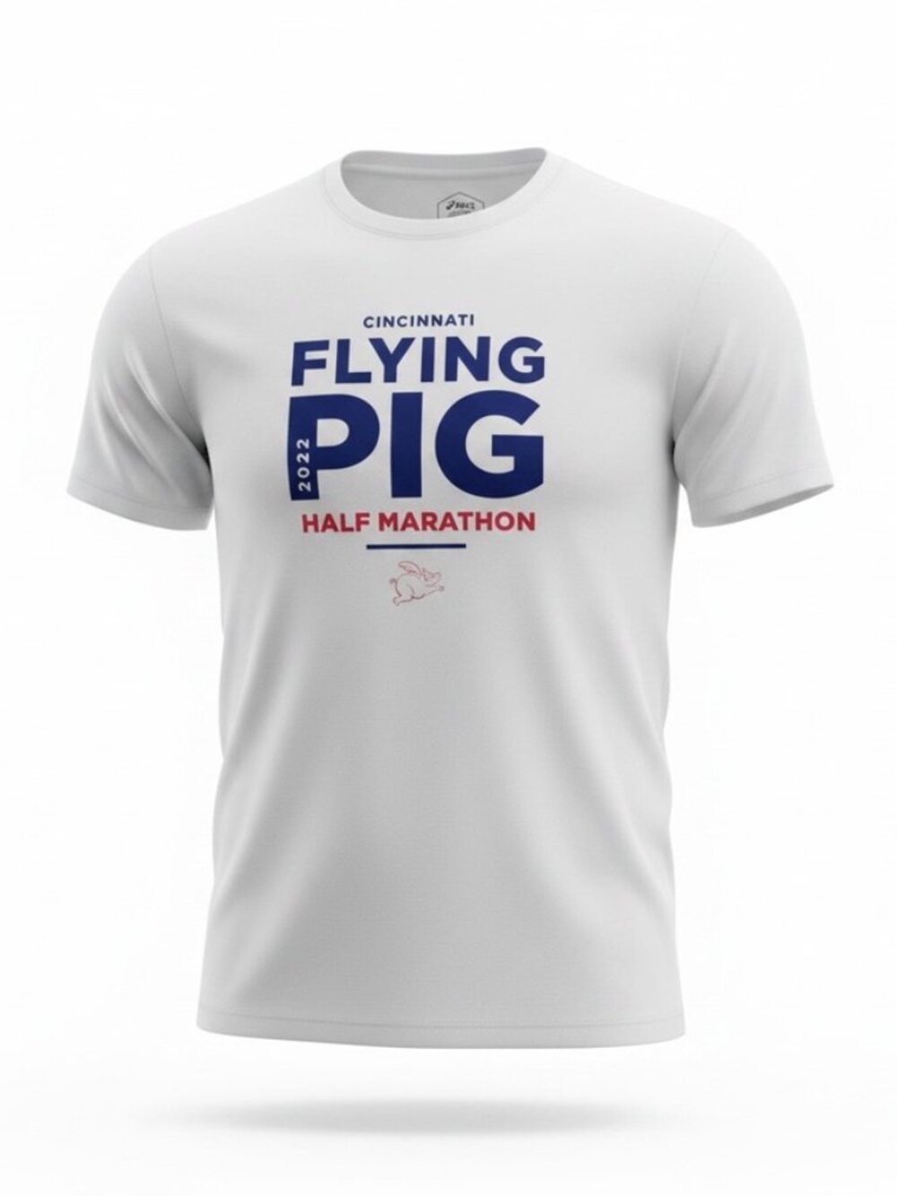 Asics 2022 Cincinnati Flying Pig Half Marathon Tech Shirt Gray Medium